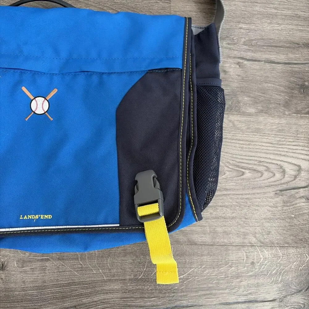 Lands End Kids Laptop Messenger Bag Blue 15